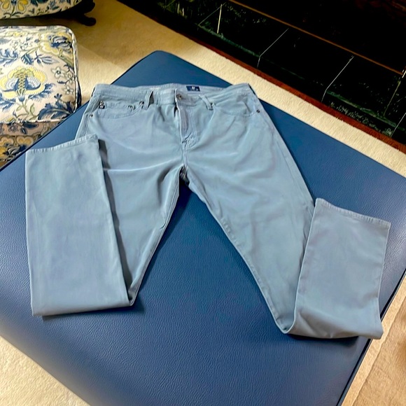 AG The Everett Sueded Stretch Sateen Slim Straight Leg Pants/ Ice Blue 36x34 - Picture 5 of 16